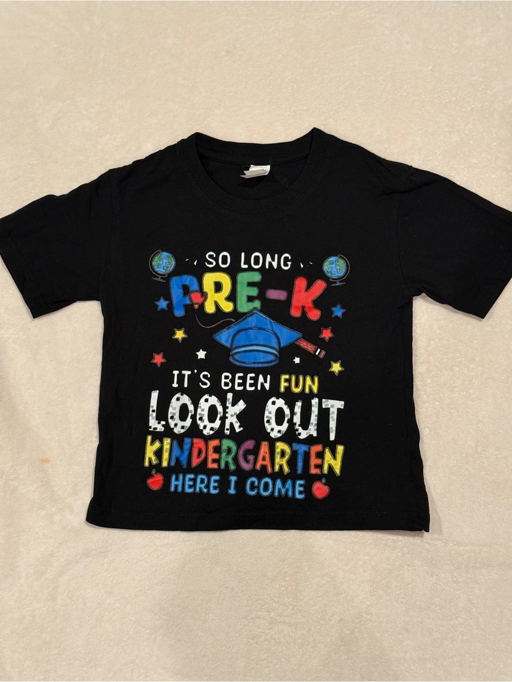 So Long Pre-K Black Kids Graphic T-Shirt - Kindergarten Ready size 4-5 toddler